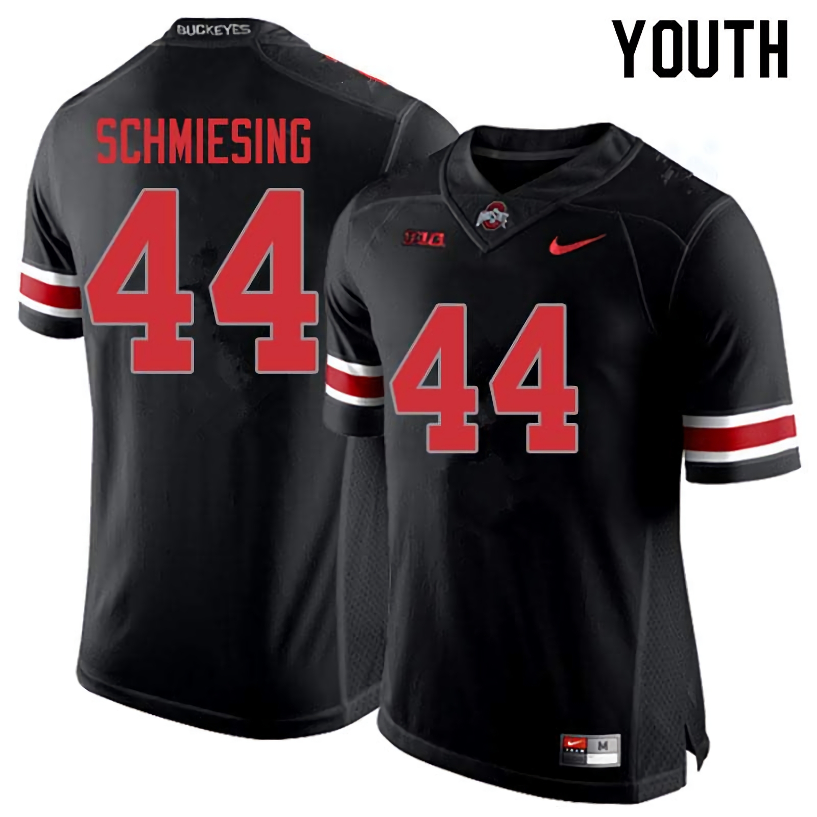 Ben Schmiesing Ohio State Buckeyes Youth NCAA #44 Nike Blackout College Stitched Football Jersey DKJ6856GY
